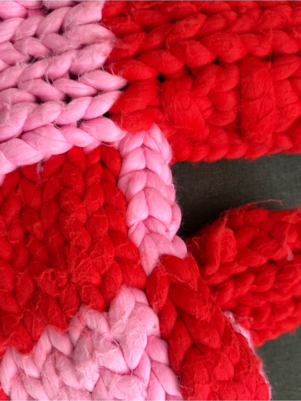 Hope Macaulay Colossal  Chunky Check Cardigan Jacket - Pink & Red - Picture 9 of 10